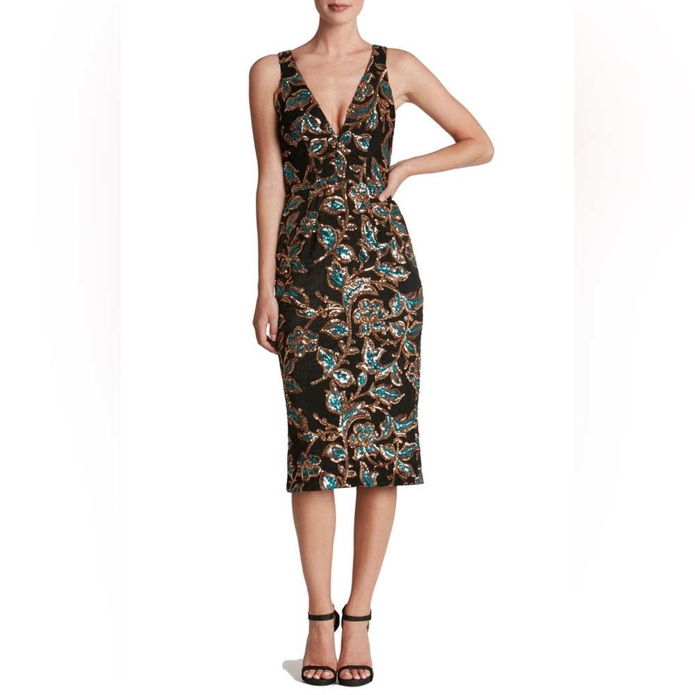 Dress the Population Margo Plunge Sequin Dress